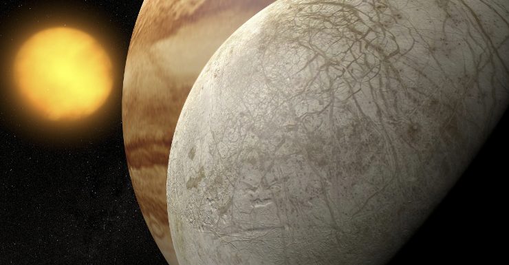 GIove, la sua luna Europa e il Sole