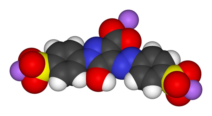 Struttura chimica della Tartrazina in 3D (Wikipedia)