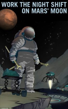 Lavoro notturno sulla luna di Marte