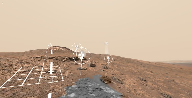 Grazie al progetto Access Mars del NASA JPL, è possibile viaggiare in un tour virtuale, attraverso la superficie marziana, affiancati dal rover Curiosity.