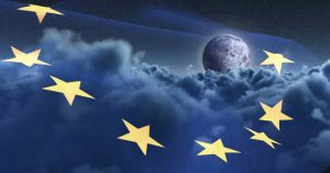 Luna di Giove con la bandiera europea