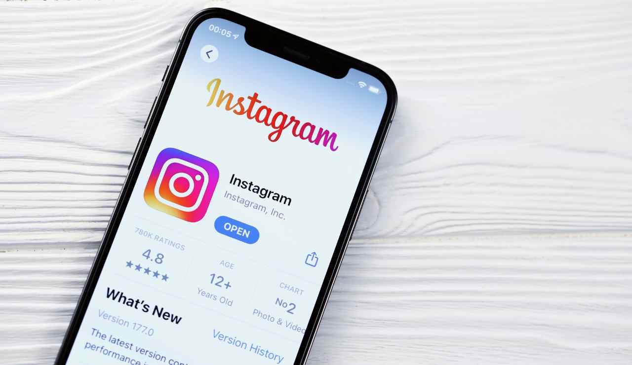 L'app di Instagram in un telefono